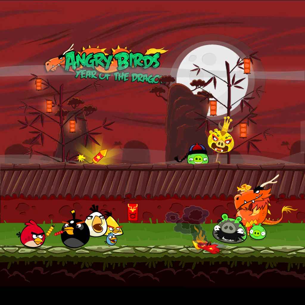 Angry Birds Seasons Year of the Dragon iPad Background 1024x1024